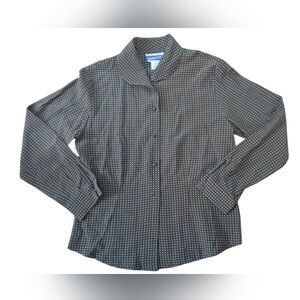 VINTAGE PENDLETON Green with Cream & Burgundy Polka Dots. 100% Silk. Size 8